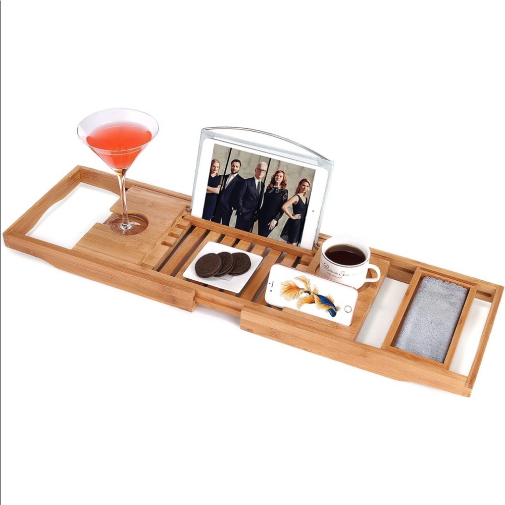 Bathtub Drink, Book, Phone Bamboo Lap Tray